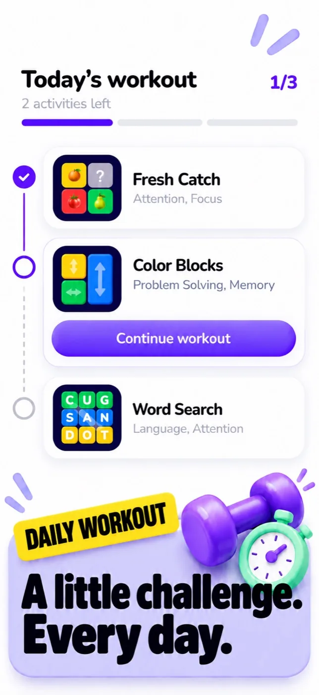 Brainy daily workout with a selection of games
